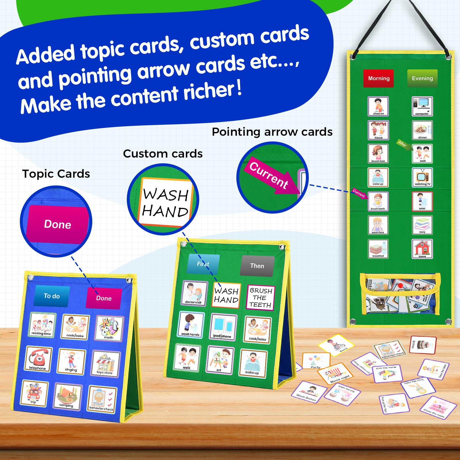 Mua KIKIGOAL Kids Visual Schedule Calendar Chart, Double Side Autism ...