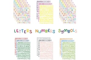 YTPZCL 20 Sheets Vinyl Letters Stickers, 2520 Alphabet Number Stickers, 1 inch Self-Adhesive cursive stickers letters for kids, Large stick on letters, for Sign,Notebook,ornament,classroom,mailbox,crafts（A4)