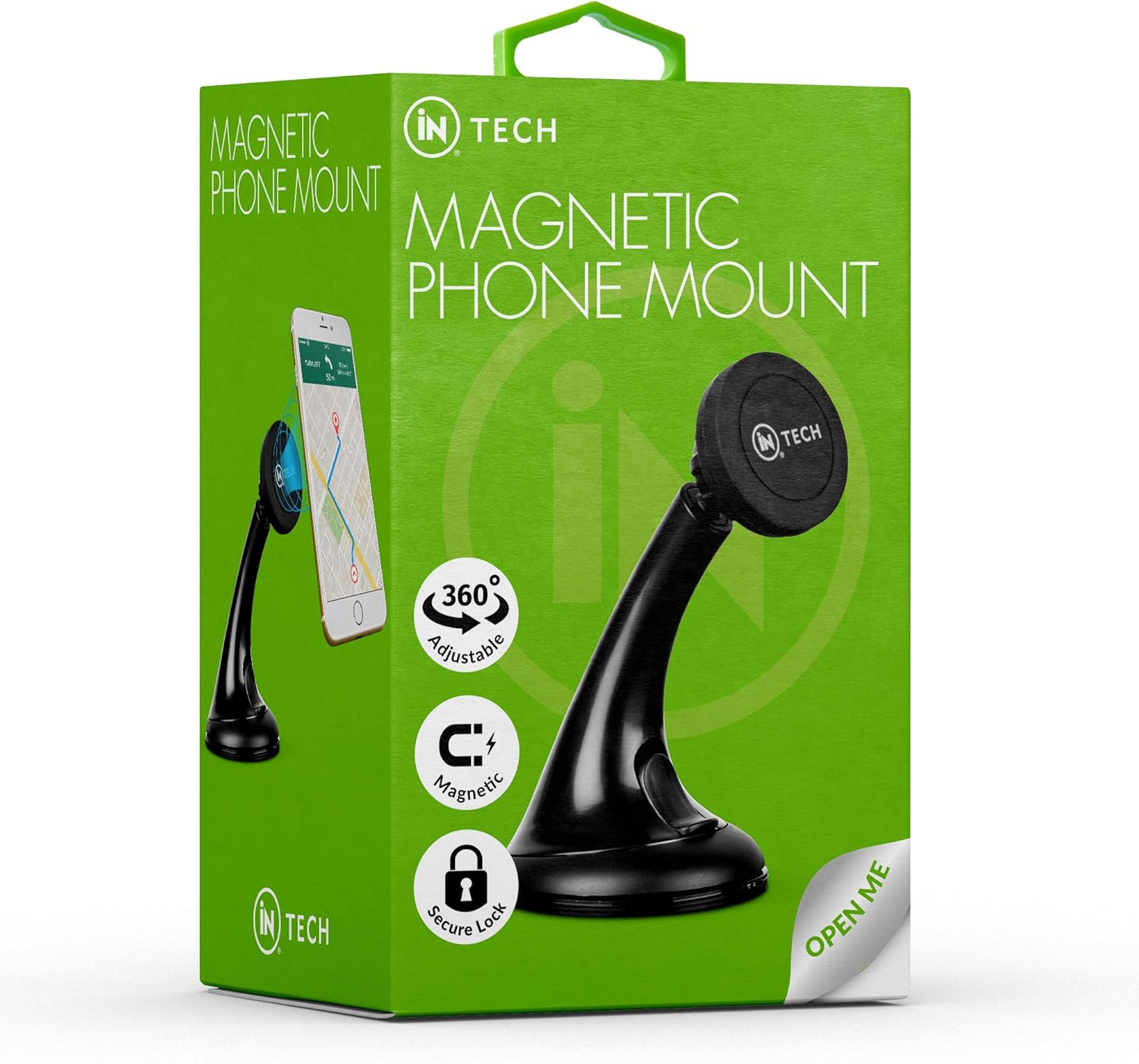 iN-TECH Universal Magnetic Phone Mount Car Cradle Easy Hands Free Navigation Compatible with Android and Apple Smartphones iPhone 11 Pro