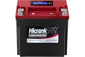Hicrank YTX14-BS/YTX14H/GYZ16H Lithium 12.8V 8Ah 480CCA LiFePO4 Motorcycle Battery, Fits for Honda KTM Yamaha Harely, Fit Motorcycle, Scooter,ATV, UTV, Jet Ski, Tractor,Riding Lawn Mower