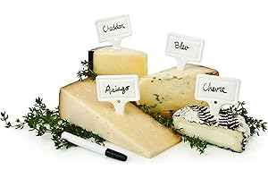 True Fabrications Tag Ceramic Cheese Labels, Set of 4, White