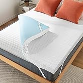 PERLECARE 3 Inch Memory Foam Mattress Topper Twin XL, Cooling Gel Bed Topper for Pressure Relief,Removable & Non-Slip Soft Co