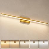 VOLISUN Modern Bathroom Vanity Light 48 inch, 30W Dimmable 5CCT Led Bathroom Light Fixture Over Mirror, Brass Bar Vanity Ligh