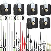 Mudder 6 Pcs Clock Mechanism Replacement Kit,Total Shaft Length16mm | Include 8 Pairs of Hands, Hooks and Adhesive Pads, 16 mm Shaft Length, High Torque Quartz, Silent Long Shaft, DIY Repair