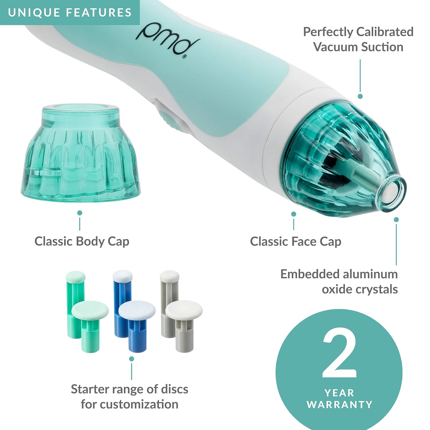 PMD Personal Microderm Classic - At-Home Microdermabrasion Machine with Kit for Face & Body, Teal: Premium Beauty