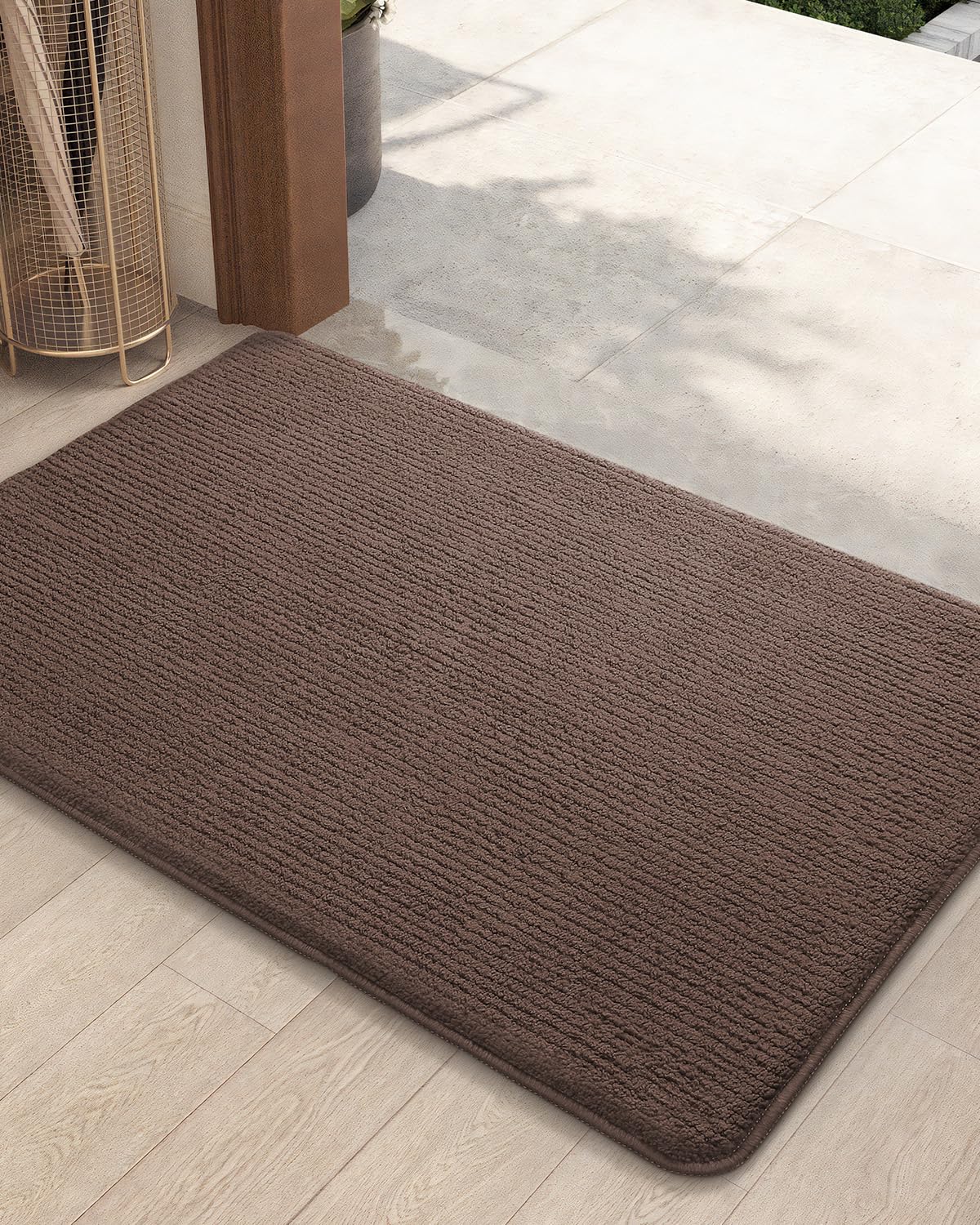 COLOR&GEOMETRY Door Matts Indoor 60 x 90 cm, Large Entry Mat Washable, Dirt Trapper Doormats Inside Non Slip, Absorbent Indoor Mats for Front Door/Back Door/Muddy Paws, Barrier Mat (Dark Brown)