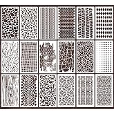 Stencils for Crafts Reusable Texture Stencils for Painting 8"x4" | Background Stencil Drawing Templates for Wood Canvas Furniture Scrapbooking