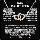 Larvincy To My Daughter Necklace – Meaningful Valentine’s Day Gift from Parents with Heartfelt Message Card & Elegant Box