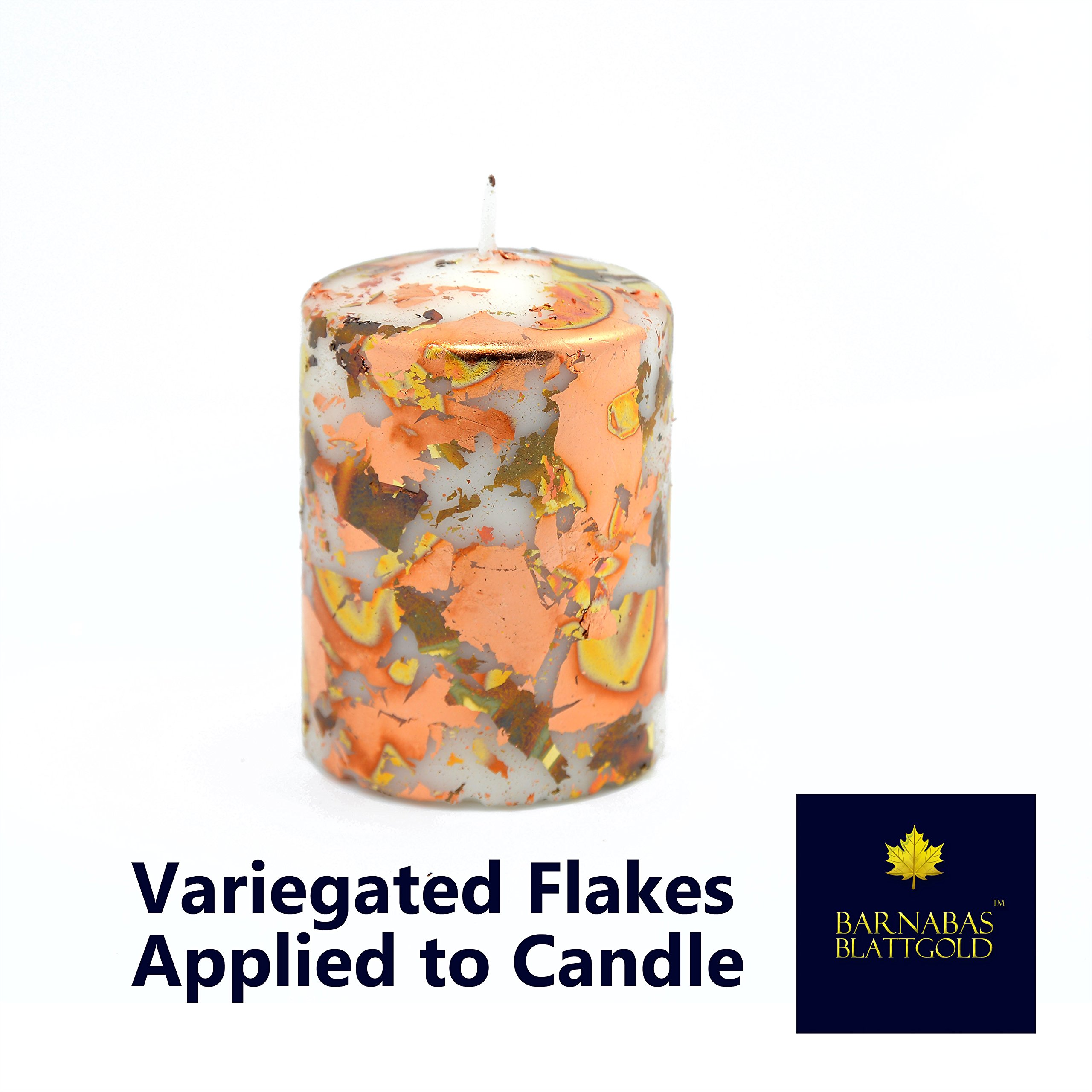 Barnabas Blattgold: Variegated Imitation Gold Leaf Schabin Flakes - Quality Metallic Foil Flakes for Gilding, Painting Arts and Crafts (5g)