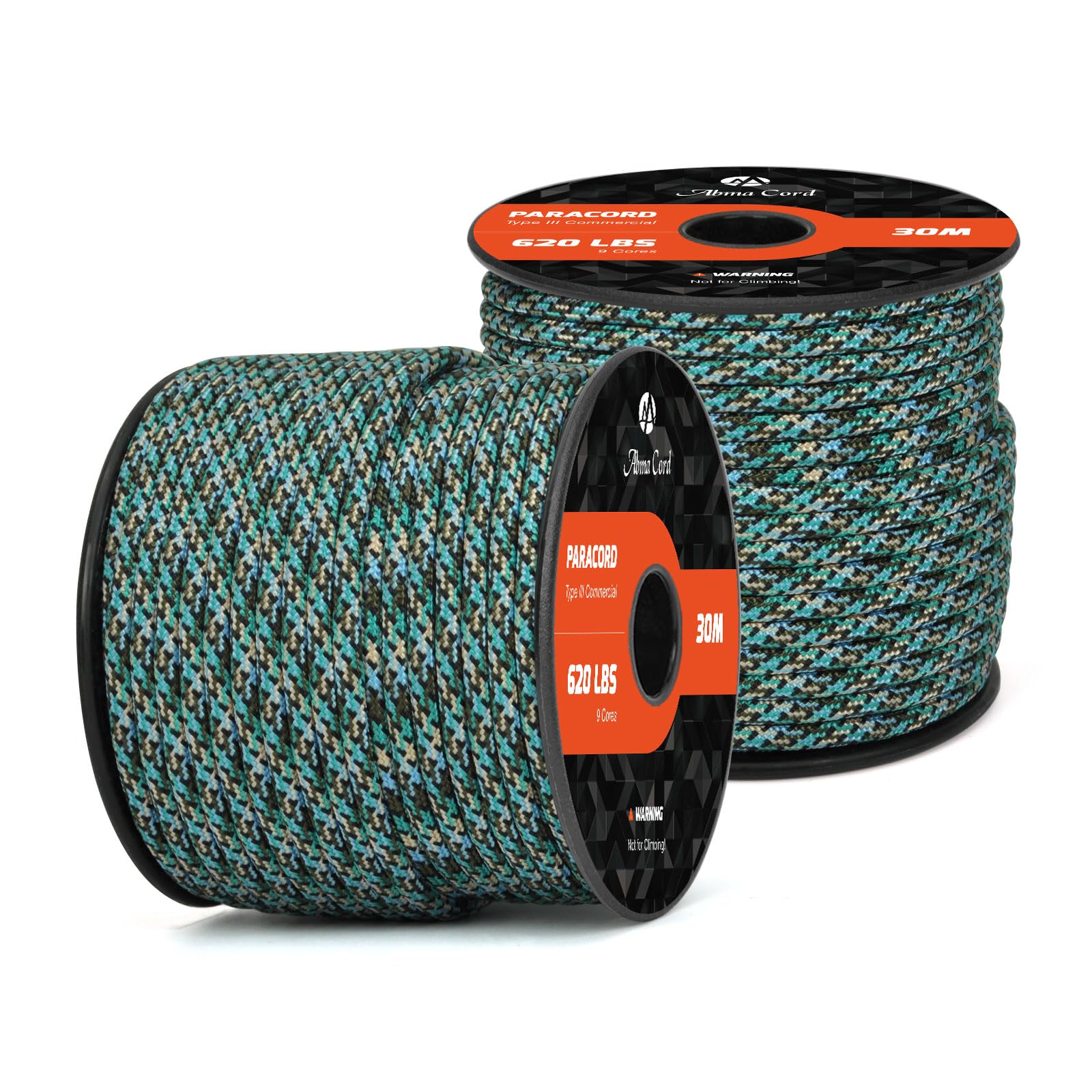 Abma Cord Paracord 620 lbs 4mm 9 Strands 100% Nylon 30M - Frogspot Camo — image 1
