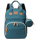 JSTPRO Diaper Bag Backpack, Large Diaper Bag with Changing Station, Baby Bag, New Mom Gifts, Lightweight Waterproof Unisex Diaper Bag with Insulated Pockets and USB Charging Port, Cyan