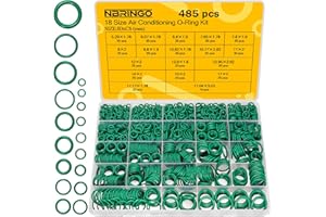 NBRINGO 485 PCS Metric AC O Ring Kit - Automotive A/C System Seal Kit Compatible with R12 and R134a Refrigerants for Car AC Compressor, Condenser & Air Conditioning Lines (Green)