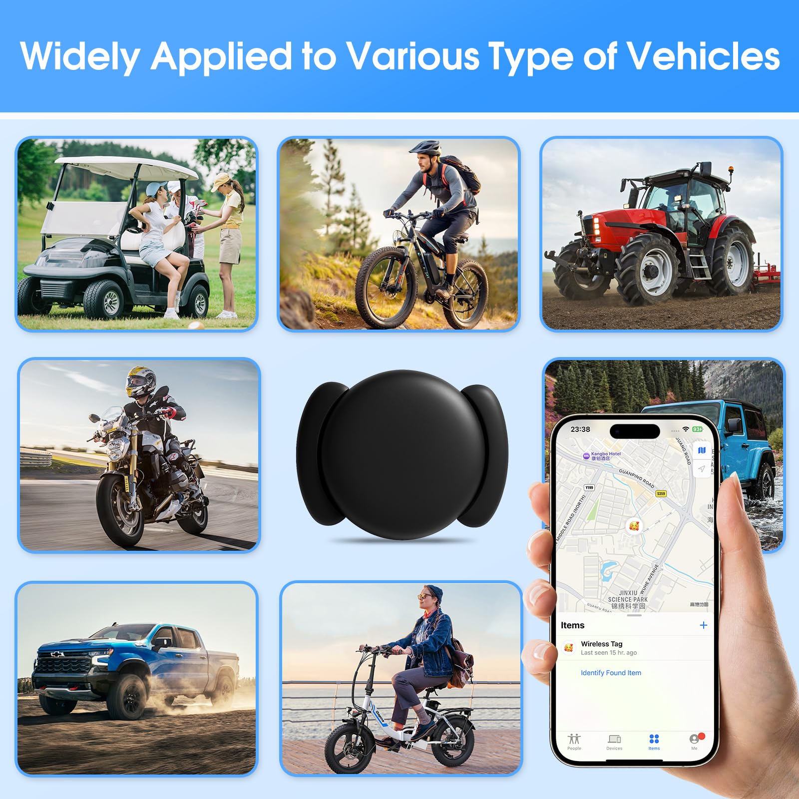 Mini GPS Tracker for Vehicles (iOS Only), Hidden Car Location Tracker with Magnetic Case, Car Vehicle Locator Smart Tracker Tag Item Finder Global Tracking Works with Find My No Monthly Fees, Black