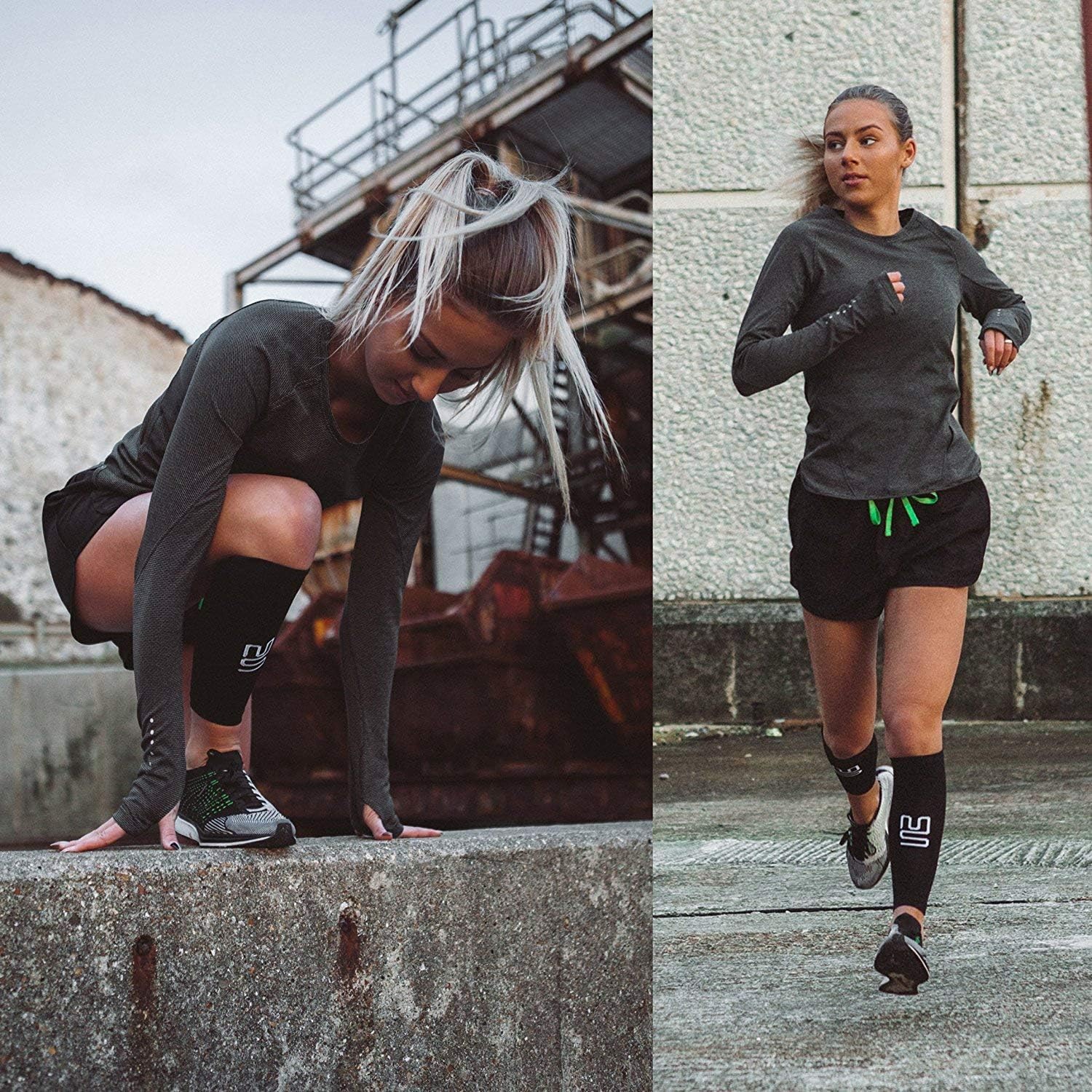 Modetro Sports Calf Support Medium, Calf Compression Sleeve 2 Pack