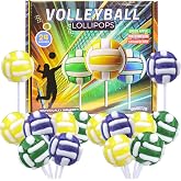 Volleyball Lollipops, 2D Candy Suckers, End of Season Team Gifts, 24 Count | Individually Wrapped, Green Apple, Watermelon, Strawberry Flavor, Candy for Tournaments and Party Favors