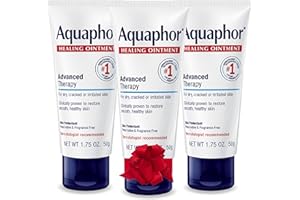 Aquaphor Advanced Therapy Healing Ointment, Hypoallergenic, Fragrance Free Body Moisturizer for Dry Skin and Minor Wound Care, Travel Size Skin Care Set for Holiday Gifts, 1.75 Oz Tube, Pack of 3