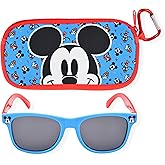 Mickey Mouse Kids Sunglasses with Kids Glasses Case, Protective Toddler Sunglasses
