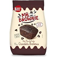 Mr. Brownie Chocolate Brownies | 8 Individually Wrapped Brownie Bites | Snack Packs for Kids & Adults | Real Belgian Chocolat
