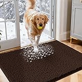 IM HOME Dog Door Mats for Muddy Paws, 30" X 20" Chenille Absorbent Doormat, Non Slip Heavy Dog Rugs for Muddy Paws, Soft Indoor Door Mat for Entryway, Mud Paw, Inside Floor, Brown