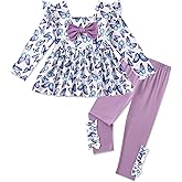 Coedody Toddler Girl Clothes 12M-6T Long Sleeves Ruffle Top+Ruffle Pants Toddler Girls Fall Winter Clothes