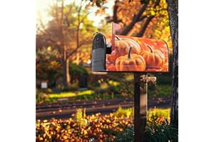 Bawnhaw Fall Mailbox Covers Magnetic Standard-Size 21"x18" Autumn Pumpkin Maple-Leaf Mailbox Wraps Post Letter Box Cover Seasonal Decorations for Thanksgiving Harvest Outdoor Garden Home Yard Decor