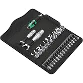 Wera - 5135918001 Kraftform Kompakt Zyklop Mini, Set of 27 | Low-Profile 18mm Sockets, Hollow Design Passes M6 Threaded Rod, Drop-Forged Full Steel, 6&deg; Return Angle, Wera 2go Compatible
