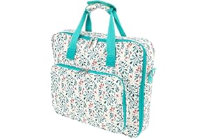 Portable Cross Stitch Organizer Bag with Multi Pocket Oxford Cloth Embroidery Project Bag for 11.2" Enduring Cross Stitch Sup