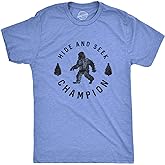 Crazy Dog T-Shirts Hide and Seek Champion Funny Bigfoot Graphic Sarcastic Tee