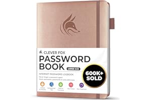 Clever Fox Password Book with Alphabetical Tabs – Hardcover Address Keeper Log – Large Journal for Seniors, Home Office Gifts