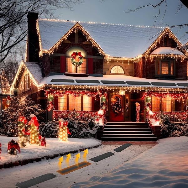 RIAKRUM 8 PCS HEATED SNOW MELTING MATS OUTDOOR, 10 X 30 IN WINTER ANTI-SLIP HEATED RUBBER MAT FOR WALKWAYS DECKS AND SIDEWALKS, ELECTRIC SNOW AND ICE MELTING PADS CONNECTION WITH 9.84 FT POWER CORD