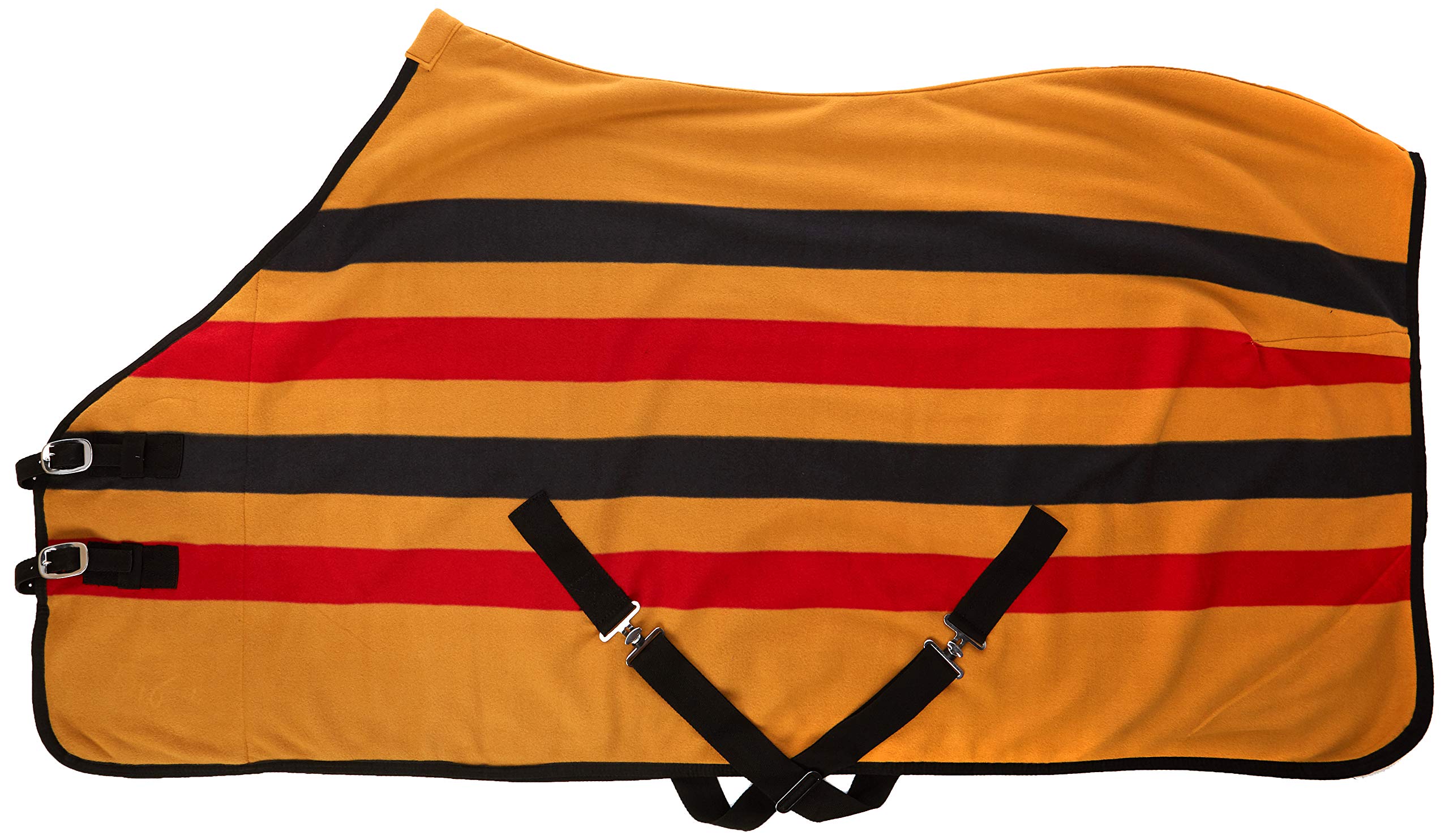 Cwell Equine FLEECE HORSE RUG cooler stable travel show NEWMARKET STRIPE (5'6")
