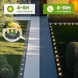 PATIOWIN Mini Solar Ground Lights, 12 Pack Solar