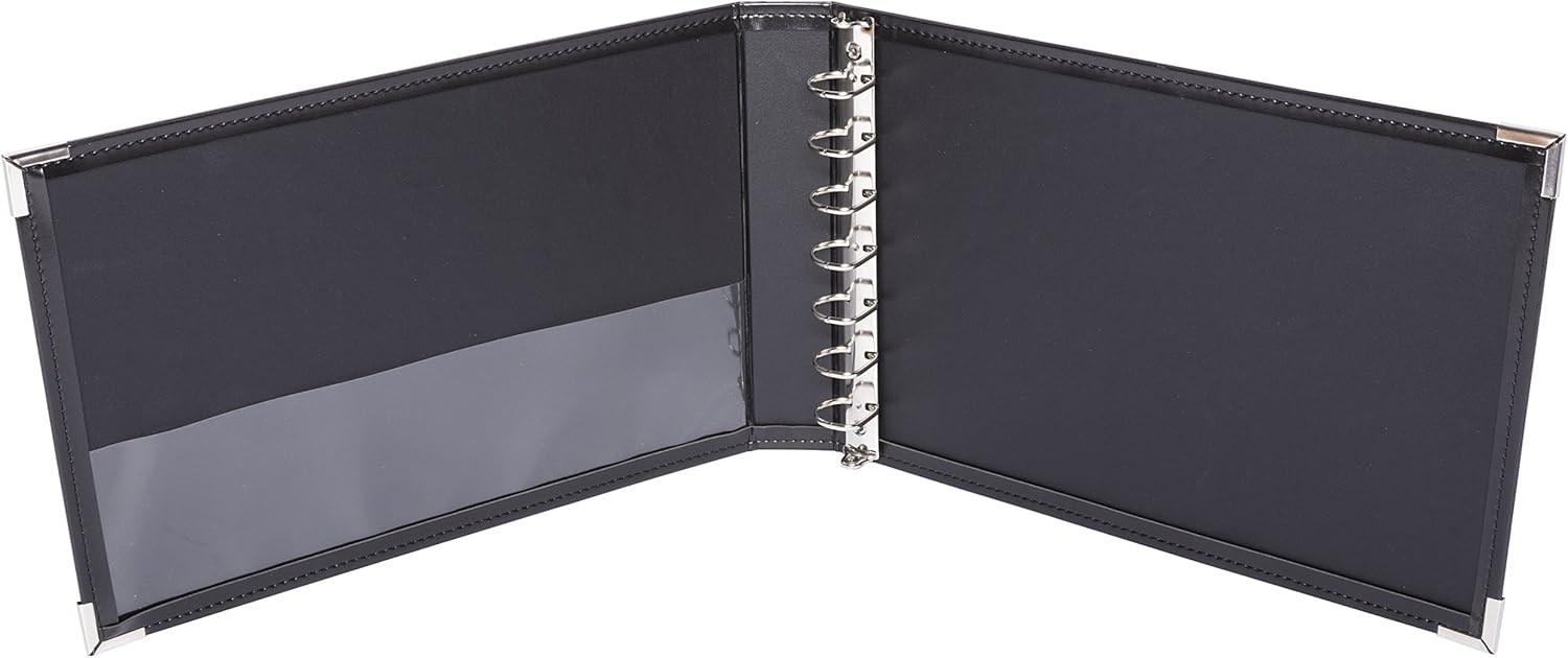 Premium 3UP 7 Ring Business Check Binder w/Zip Pouch (Black) : Office Products