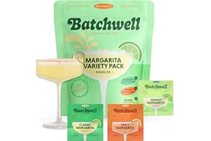 Margarita Variety Pack Singles: Batchwell's Skinny Cocktail Mixers, Mocktails Non-Alcoholic Drinks - Portable Cocktail Mix and Drink Mixers, Mocktail Mixers, No Stevia, No Artificial Sweeteners