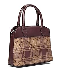 Nine West Merrylou Dome Satchel Mocha Logo Multi