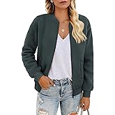 YUCOLEN Womens Sherpa Jacket Fleece Bomber Jacket Zip Up Teddy Coat Long Sleeve Winter Coat Cropped Outwear with Pockets