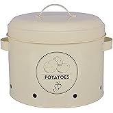 Esschert Design Potato Storage Tin, Metal,White