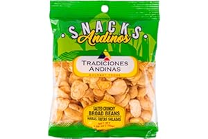 Tradiciones Andinas Salted Crunchy Fava Beans 4.59 oz - Habas Snacks Crispy Fried and Salty, Peruvian Products, Habas Crujientes y Saladitos, Individual Bags, From Peru