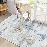 CRISTGEE Door Mat, Front Indoor Door Mat Faux Wool Non-Slip Entryway Rug Absorbent Abstract Throw Rug for Indoor Entrance Hallway Laundry Room, High Traffic Areas, 32 x 48 Inches, Mottled Light Blue