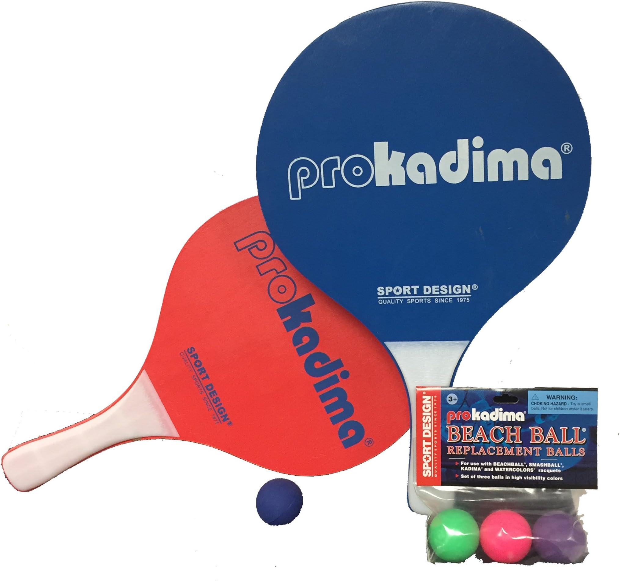 Pro Kadima Paddle Raquet Ball Set-Solid Colors-Bundle Pack (4 Balls Included)
