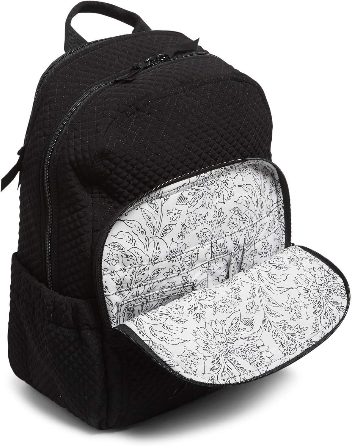 Vera Bradley Women's Microfiber Campus Backpack, Classic Black, One Size: Shoes