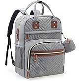 Tuwubi Diaper Bag Backpack, Baby Essentials Travel Tote Bag, Multi function Waterproof Backpacks, Travel Essentials with Stroller Straps & Pacifier Case - Grey