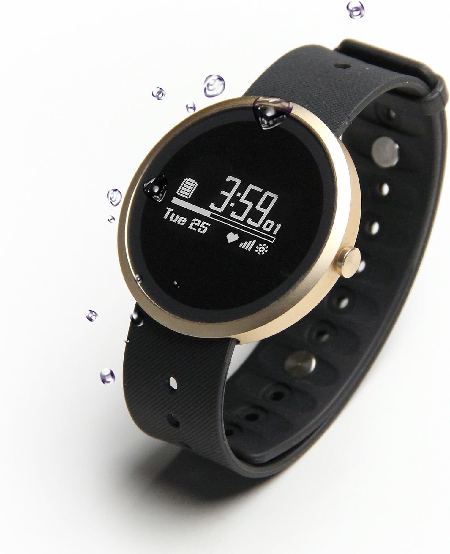 Jarv Advantage + HR IPX7 Water Resistant Smart Watch, Fitness Tracker and Sleep Monitor with Heart Rate Monitor, Hi-Res OLED Display, Bluetooth Wireless Sync and 10 Day Battery- 42mm Size