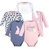 Yoga Sprout Cotton Bodysuit, 5 Pack, Snuggle Bunny, 0-3 Months