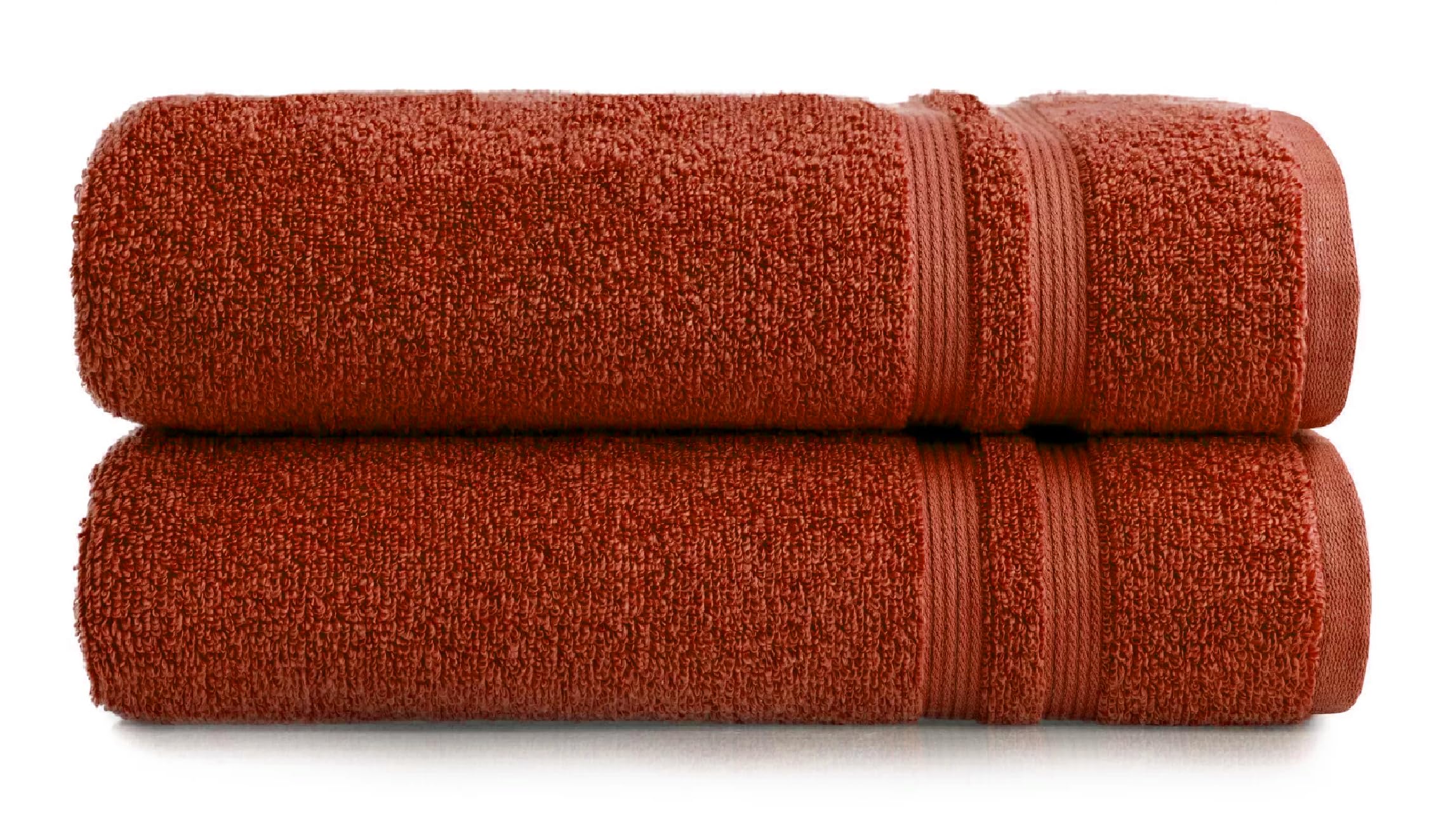 Pack of 2 Jumbo Bath Sheets -75 x 150 cm -100% Cotton 500GSM Super Absorbent Quick Dry Big Bath Sheet Bathroom Towels Set (Orange)