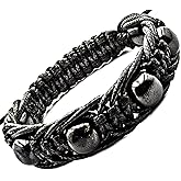 Wallystone Gems Shungite Bracelets - for Mens - Woman - Brided Dense Beaded - Adjust Wirst Size - Each one has a Certificate of Authenticity