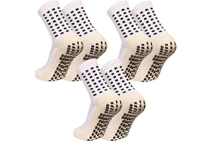 MIHAIR Men's Grip Soccer Socks Anti Slip Athletic Socks Non Slip Football Basketball Socks with Grip Pads2/4/6