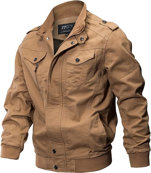 CYVVV Men's Spring Autumn Winter Lightweight Cotton Bomber Military