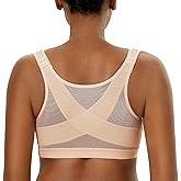 DELIMIRA Women's Front Closure Posture Wireless Back Support Full Coverage Bra