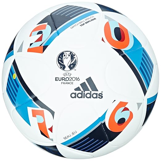 adidas Herren Ball EURO16 Top Replica X, White/Bright Blue/Night Indigo, AC5414